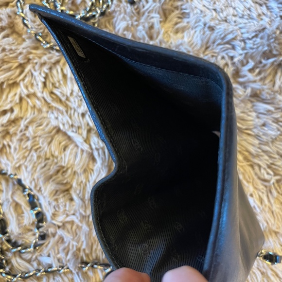 Chanel Black Leather Crossbody Wallet Purse Authentic - Picture 7 of 12